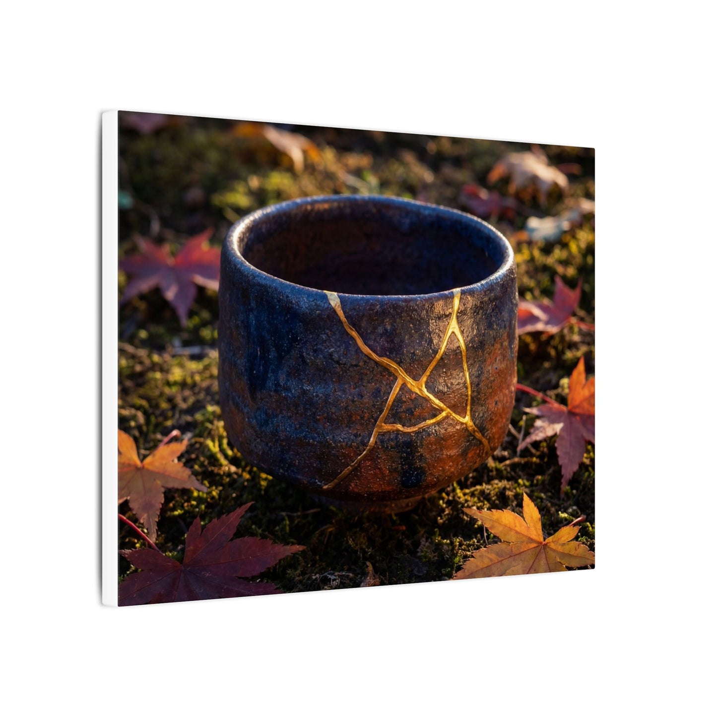 Kanso Moonlit Garden Canvas Art - Kintsugi Gold Repair