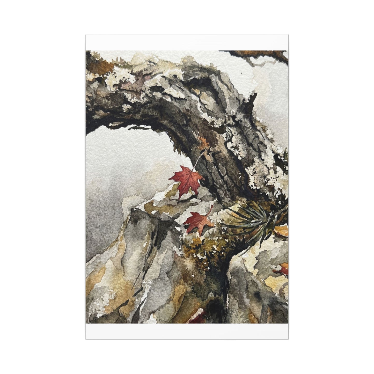 Pine Tree Autumn Canvas Art | Japandi Earthy Design