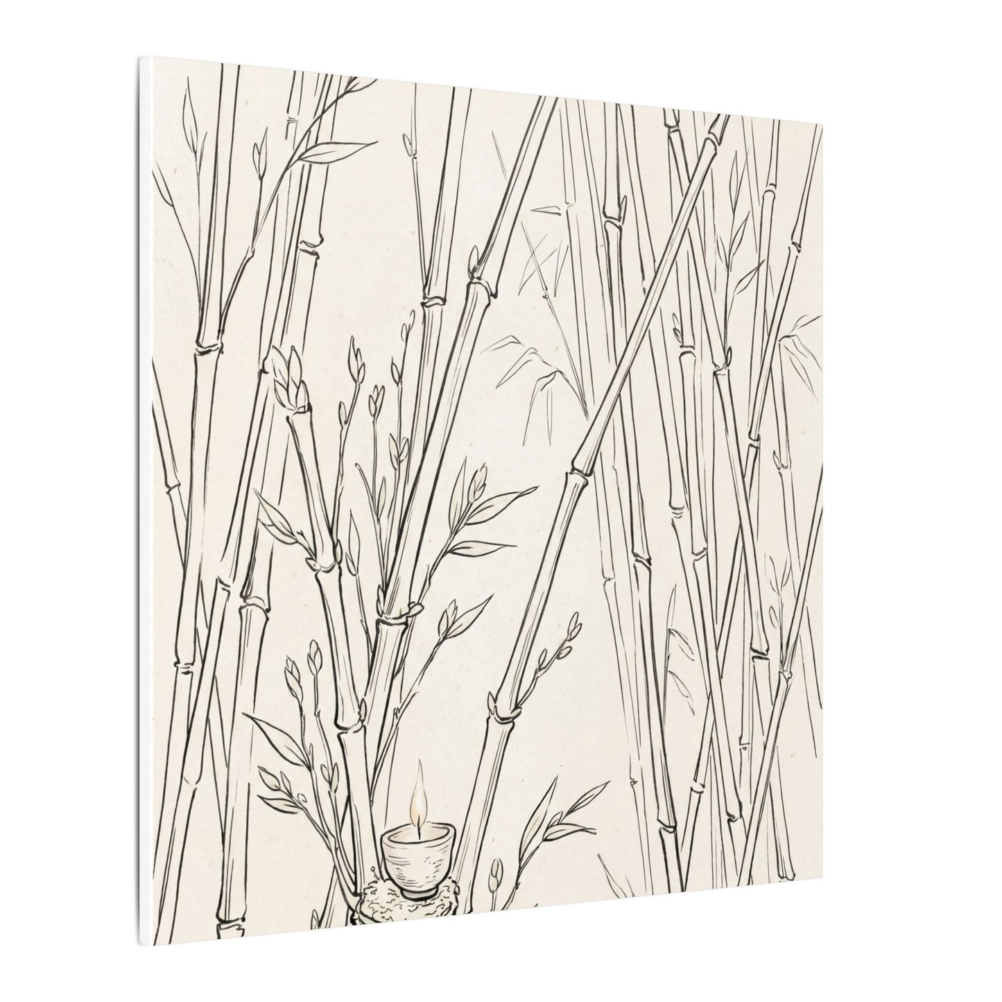 Candlelight Bamboo Grove Canvas Art - Japandi Fukinsei