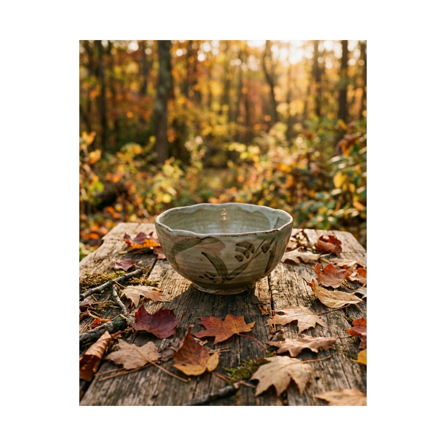 Golden Hour Ceramic Bowl Wall Art Print - Japandi Fukinsei