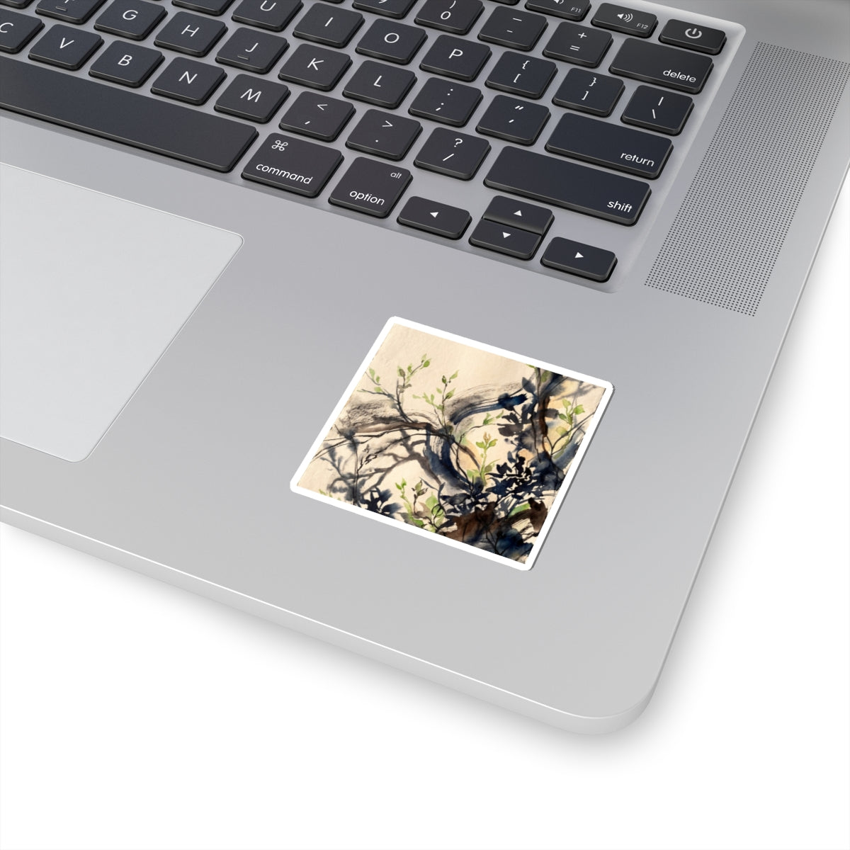 Spring Shadow Play Charcoal Ink Sticker | Moody Decor