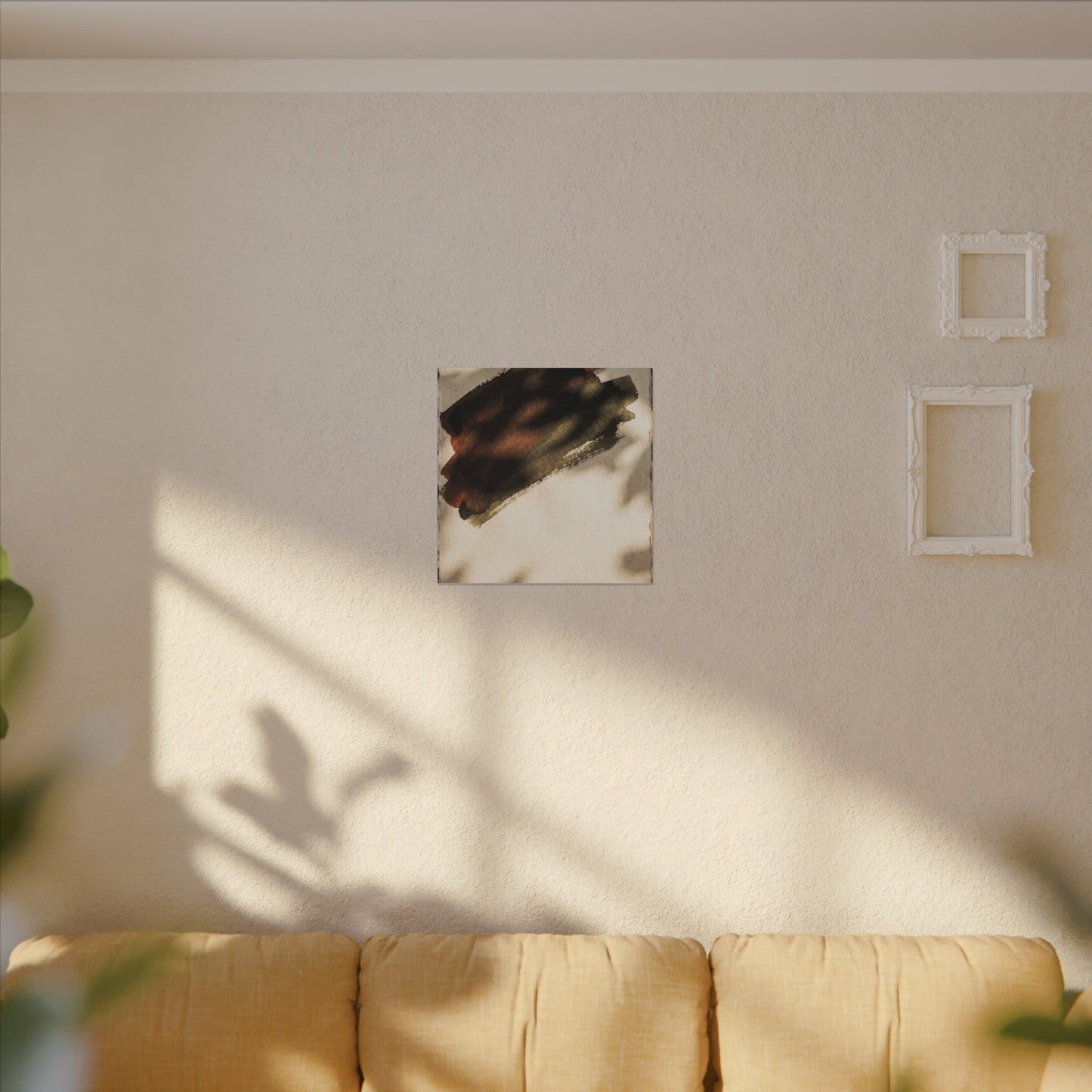 Ink Brushstroke Canvas Art | Summer Dark Japandi Moody Minimal Art
