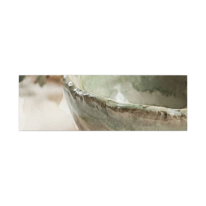 Ceramic Bowl Canvas Art | Summer Japandi Watercolor Art