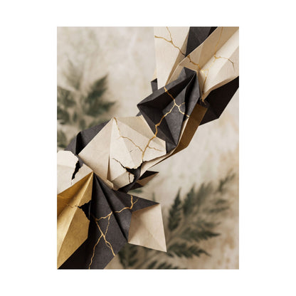 Kintsugi Paper Fold in Overcast | Broken Beauty Wall Art Print