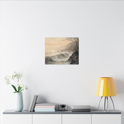 Ocean Wave Spring Canvas Art | Japandi Elegant Design