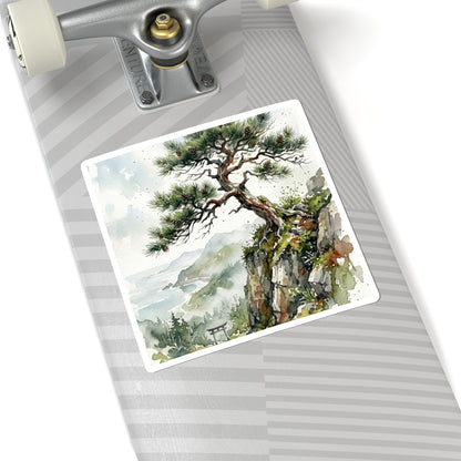 Pine Tree Sticker | Spring Japandi Watercolor Art