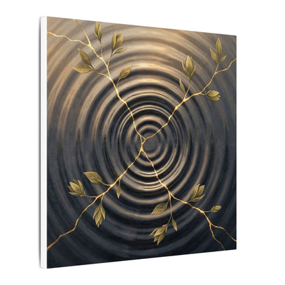 Kanso Water Ripple Canvas Art - Kintsugi Gold Vein
