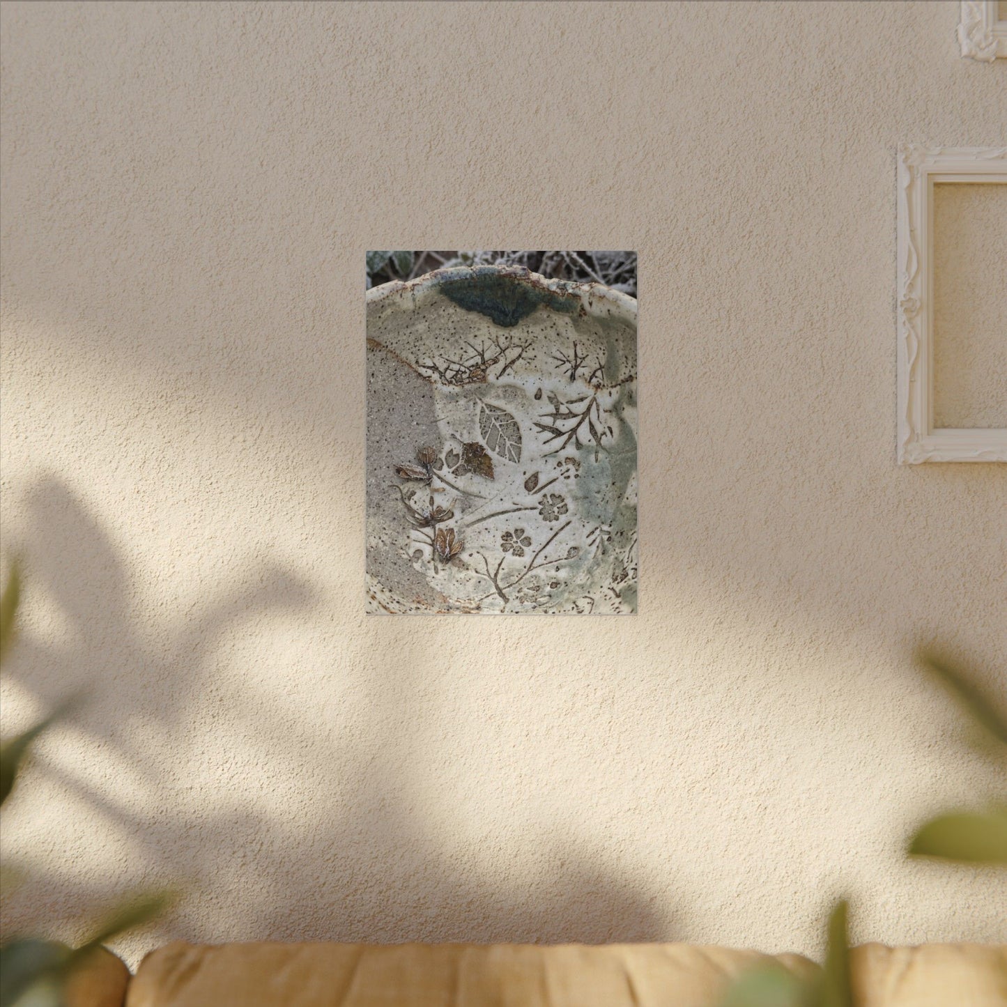 Ceramic Bowl Winter Canvas Art | Japandi Earthy Design