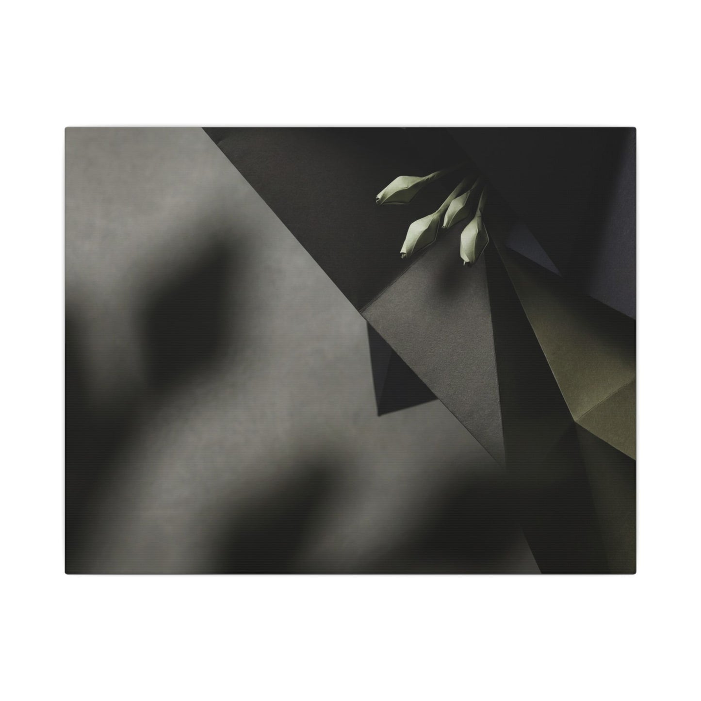 Paper Fold Moody Minimal Canvas Art | Luxurious Dark Japandi Art Art Print