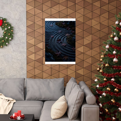 Autumn Rock Garden Dark Texture Wall Art Print | Moody Decor