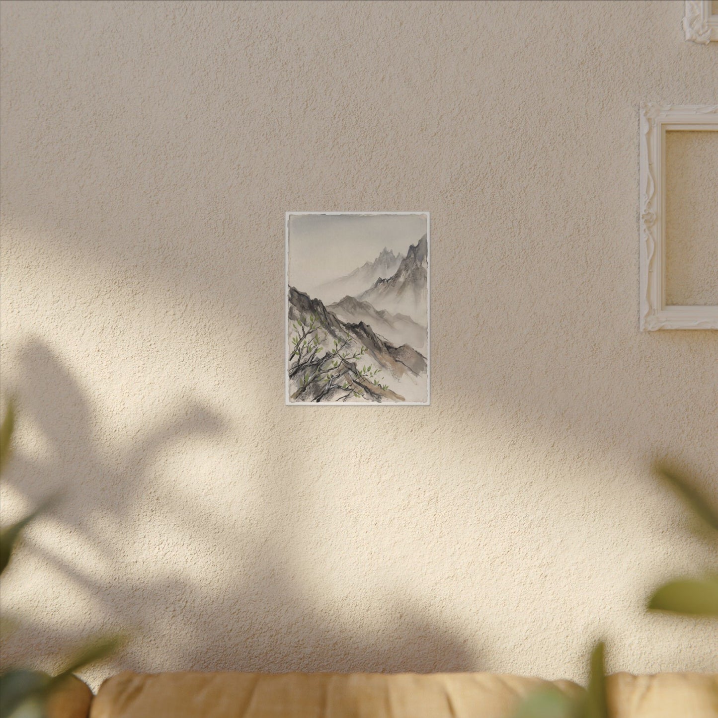 Spring Mountain Mist Texture Canvas Art | Warm Decor