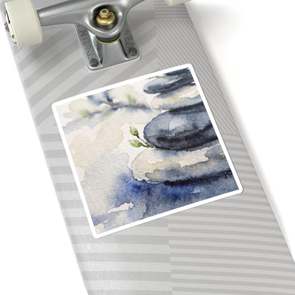 Mono No Aware River Stones Sticker - Japandi Watercolor