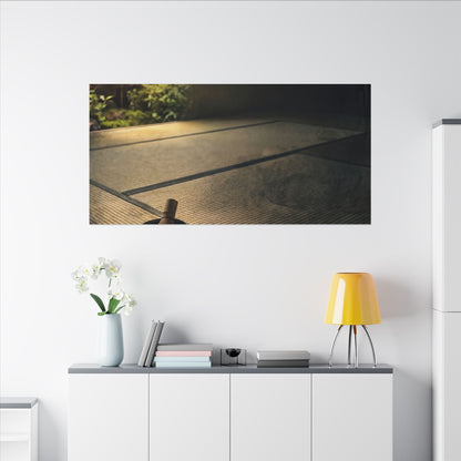 Dark Japandi Tea Ceremony in Golden Hour | Dark Texture Canvas Art