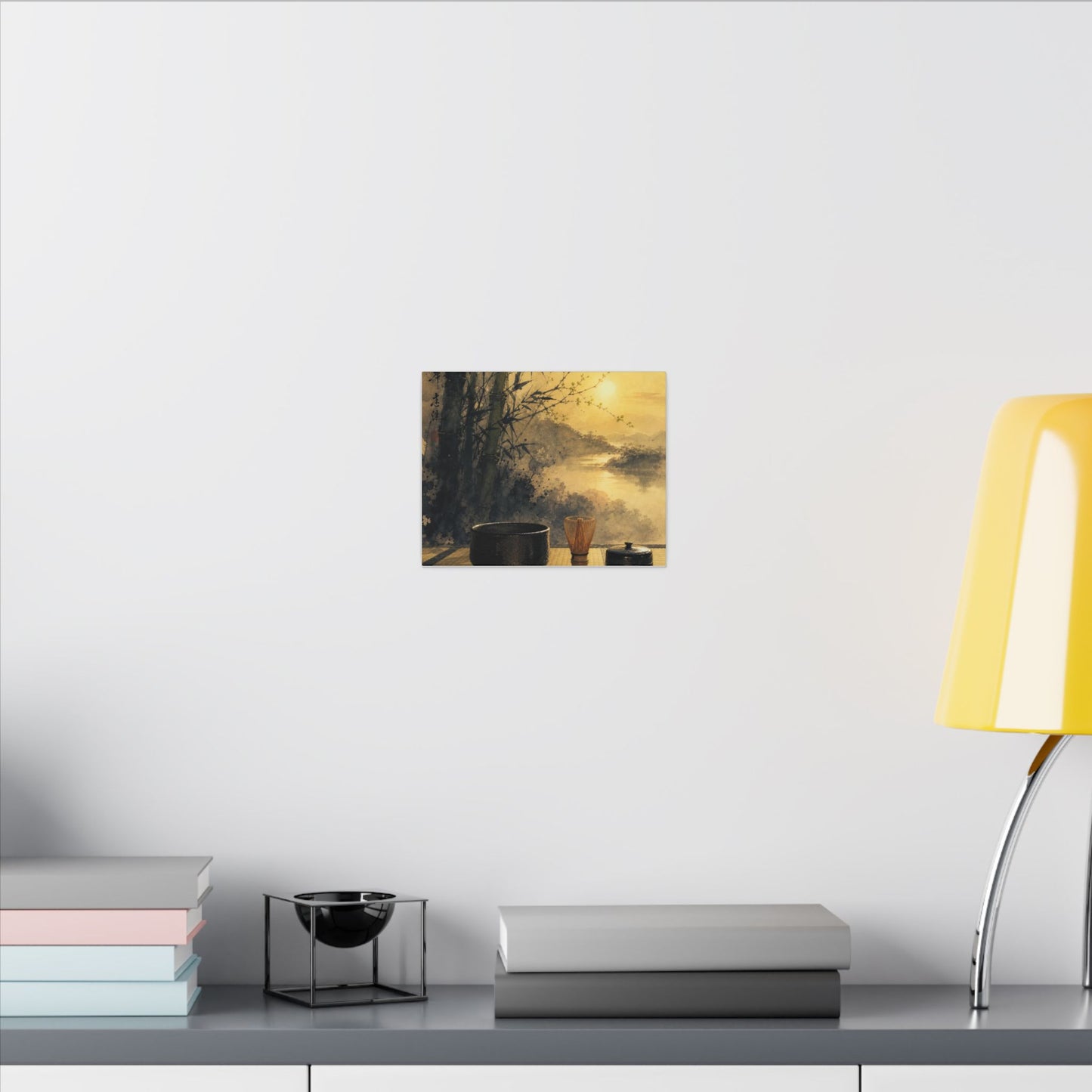 Tea Ceremony Sumi E Canvas Art | Contemplative Zen Art
