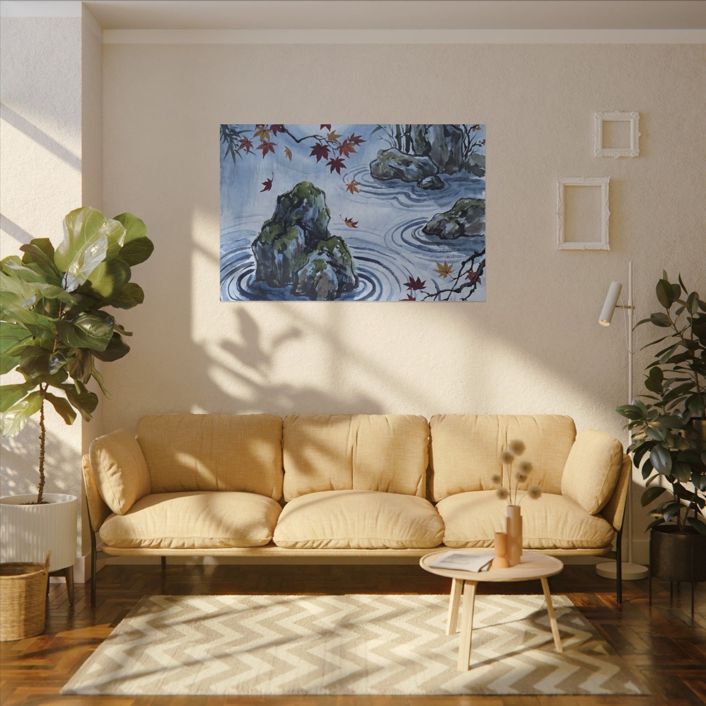 Rock Garden Autumn Canvas Art | Zen Tranquil Design