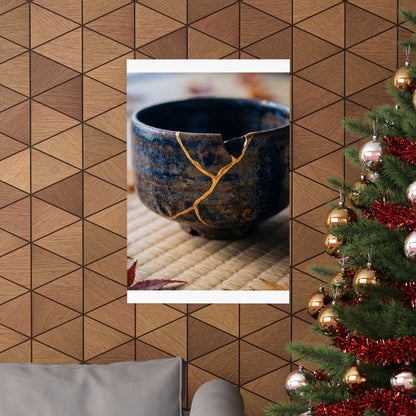 Autumn Tea Ceremony Gold Vein Wall Art Print | Healing Decor