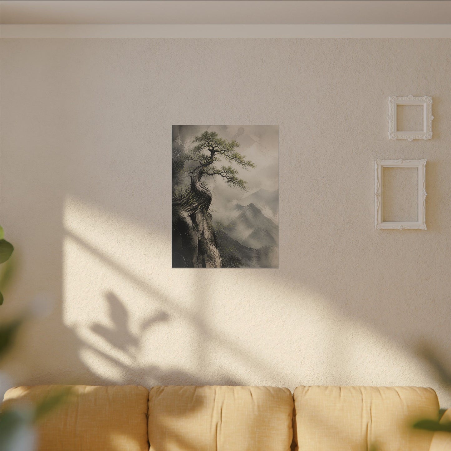 Spring Pine Tree Watercolor Canvas Art | Warm Decor