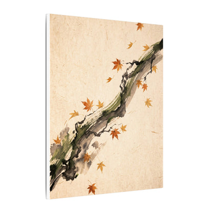 Ink Brushstroke Autumn Canvas Art | Zen Calm Design