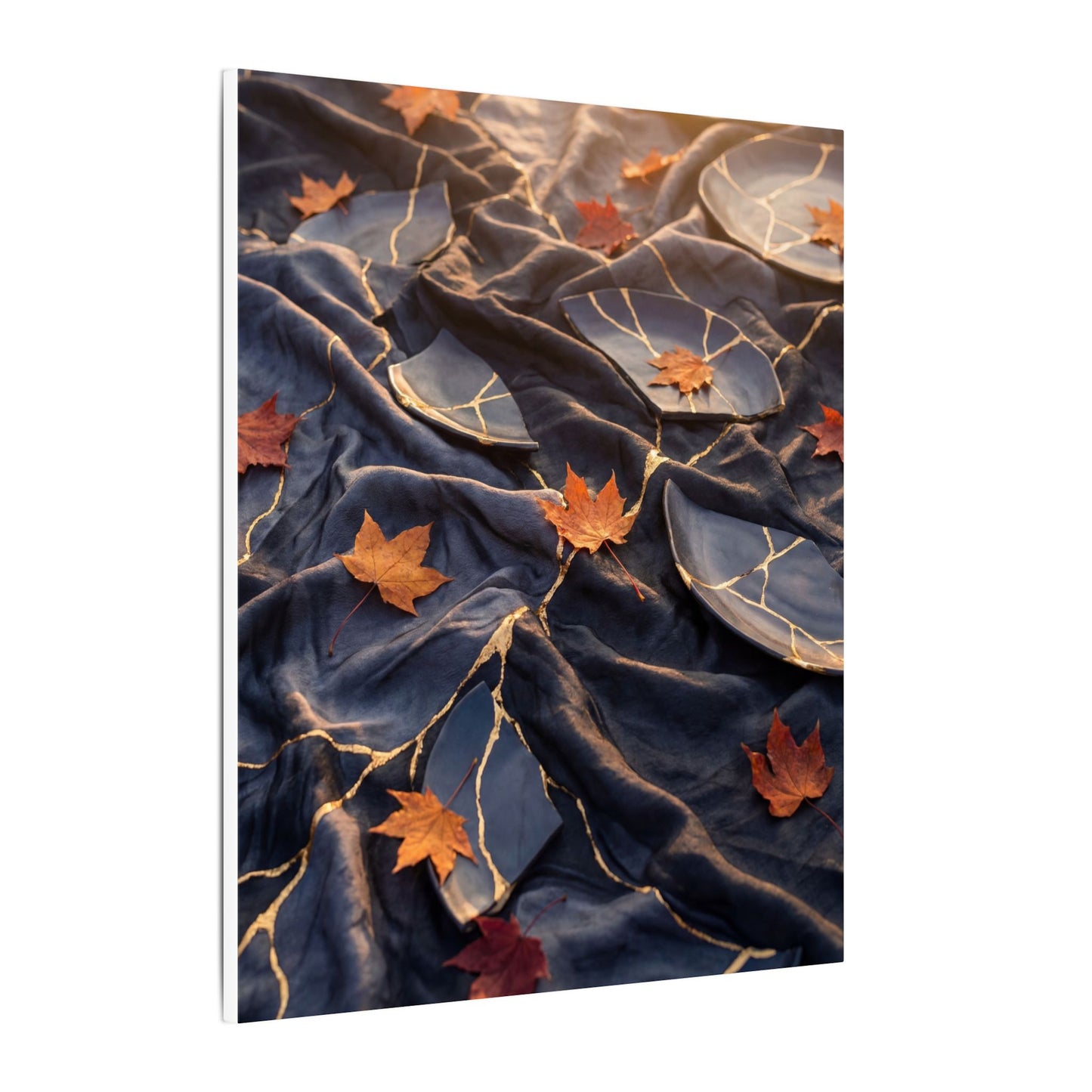 Golden Hour Silk Drape Canvas Art - Kintsugi Shibui