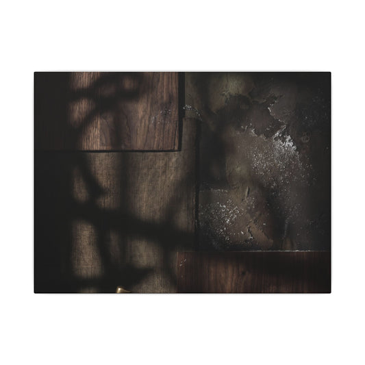 Dark Japandi Shadow Play in Candlelight | Dark Texture Canvas Art