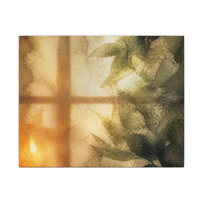 Cozy Shoji Screen Canvas Art - Watercolor Japandi
