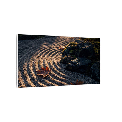 Rock Garden Moody Minimal Canvas Art | Bold Dark Japandi Art