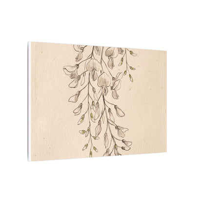 Japandi Wisteria in Golden Hour | Minimal Line Canvas Art