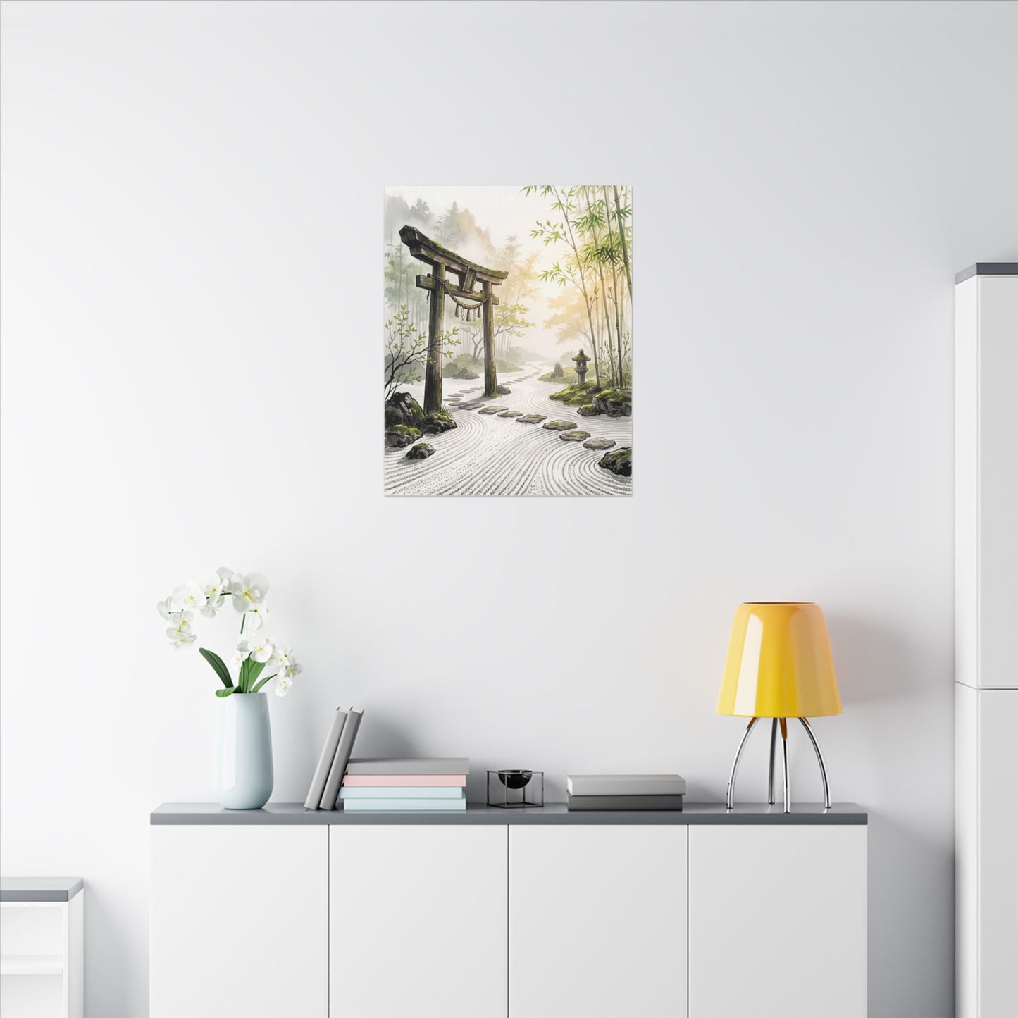 Peaceful Torii Gate Canvas Art - Karesansui Zen