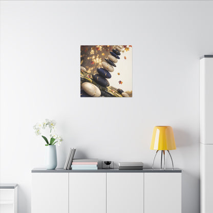 Ma River Stones Canvas Art - Kintsugi Gold Vein