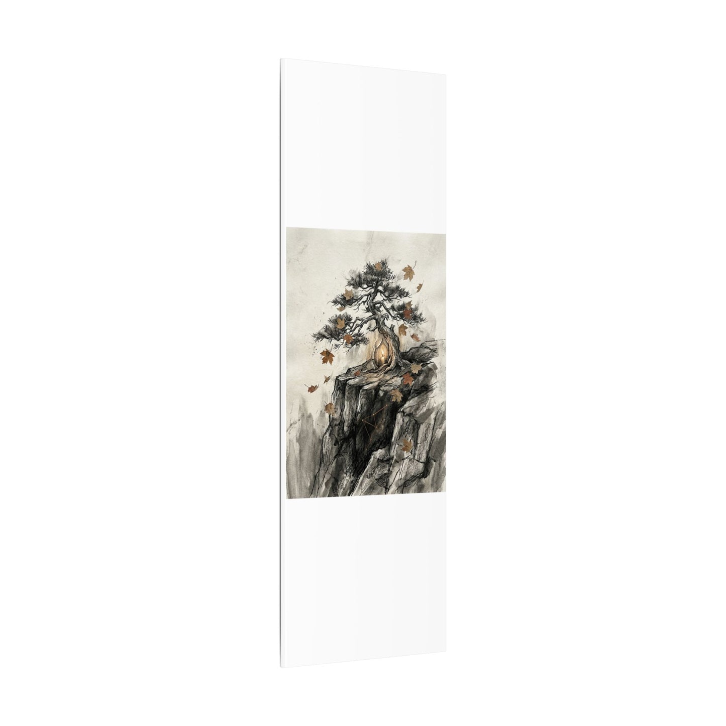 Pine Tree Autumn Canvas Art | Japandi Earthy Design