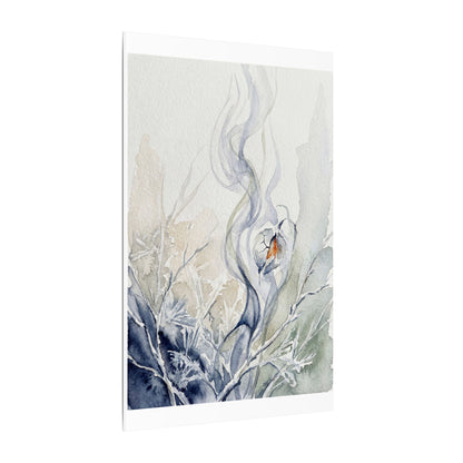 Earthy Incense Smoke Canvas Art - Watercolor Japandi