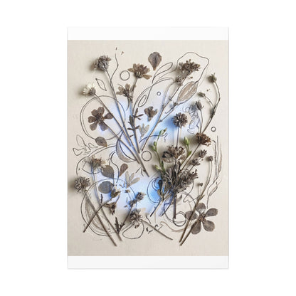 Dried Flowers Minimal Line Canvas Art | Elegant Japandi Art