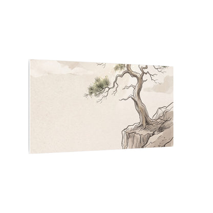 Japandi Pine Tree in Dappled | Minimal Line Canvas Art