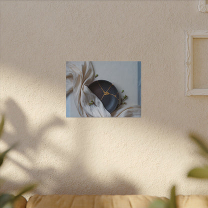Ma Silk Drape Canvas Art - Kintsugi Gold Repair