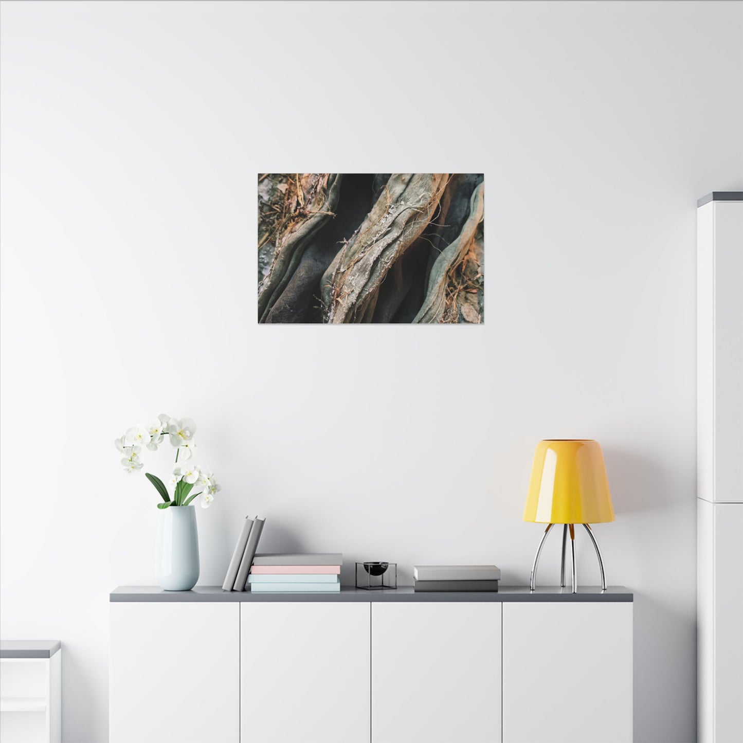 Silk Drape Winter Canvas Art | Japandi Cozy Design