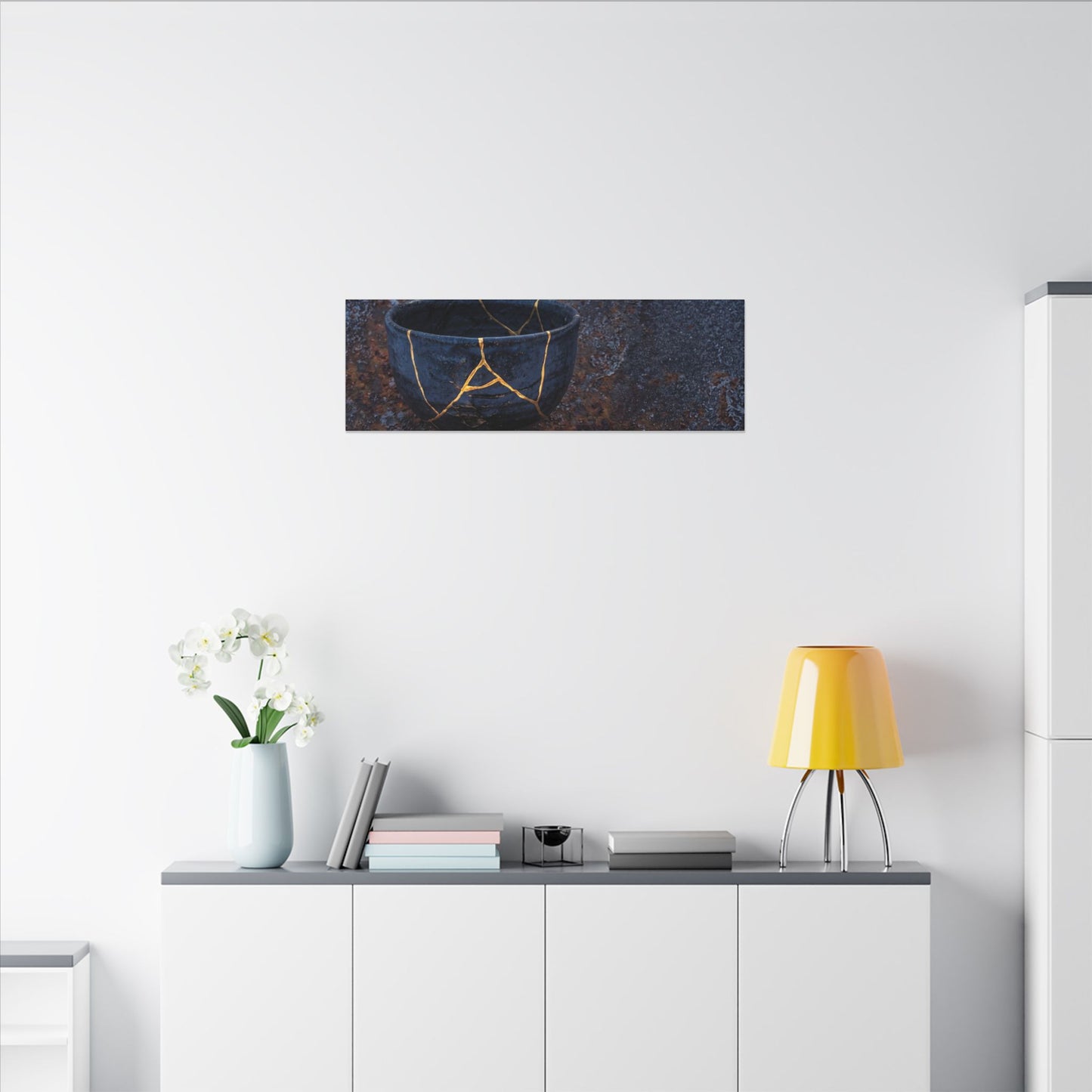 Rust Patina Winter Canvas Art | Kintsugi Healing Design