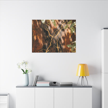 Kanso Rust Patina Canvas Art - Kintsugi Gold Vein