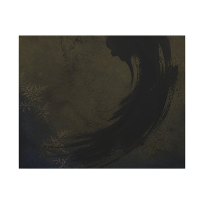 Seijaku Ink Brushstroke Canvas Art - Dark Japandi Moody Minimal