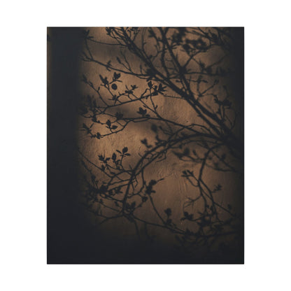 Dark Japandi Shadow Play in Golden Hour | Shadow Zen Canvas Art