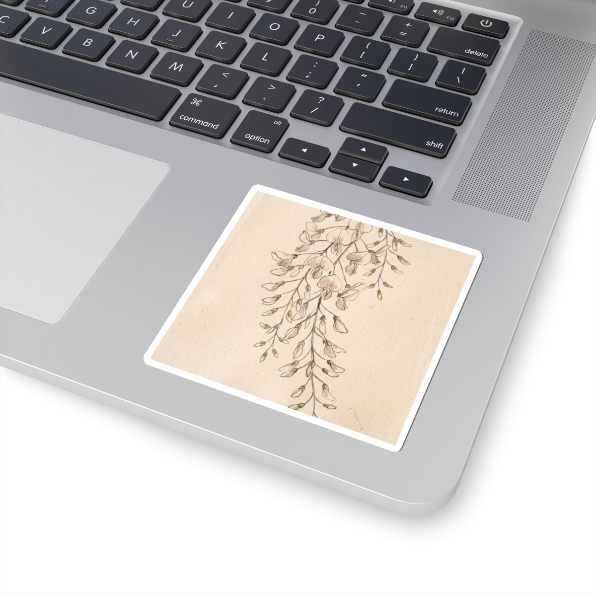 Wisteria Minimal Line Sticker | Earthy Japandi Art Art Print
