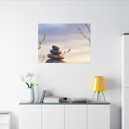 Spring River Stones Gold Vein Canvas Art | Philosophical Decor