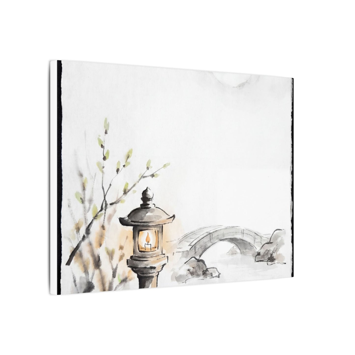 Moonlit Garden Spring Canvas Art | Zen Contemplative Design