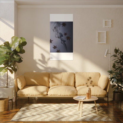 Dark Japandi Incense Smoke in Dawn | Moody Minimal Canvas Art