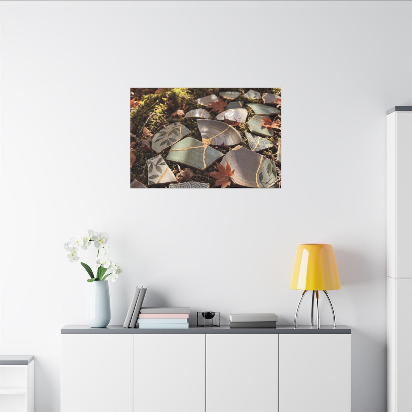 Broken Pottery Japanese Pattern Canvas Art | Elegant Japandi Art