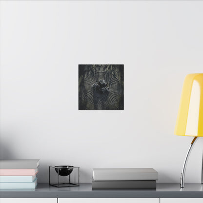 Moody Rock Garden Canvas Art - Dark Texture Dark Japandi