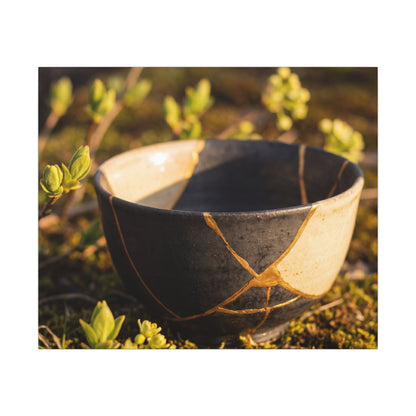 Seijaku Broken Pottery Canvas Art - Kintsugi Gold Repair