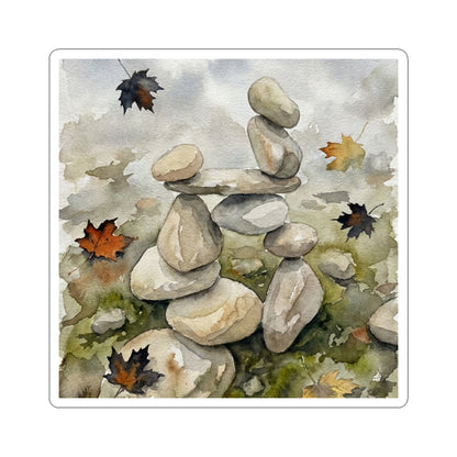 Overcast River Stones Sticker - Japandi Fukinsei