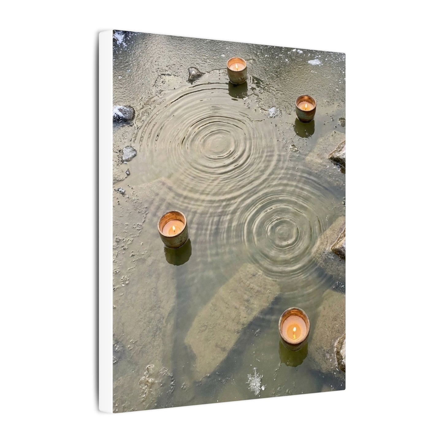 Water Ripple Canvas Art | Winter Japandi Japanese Pattern Art