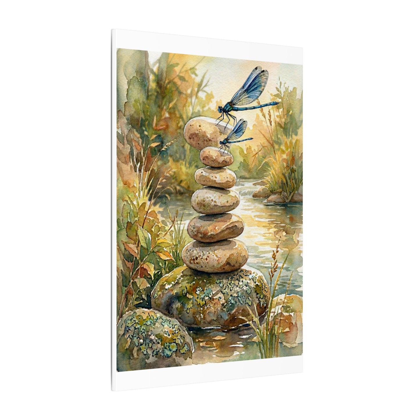 River Stones Summer Canvas Art | Japandi Cozy Design