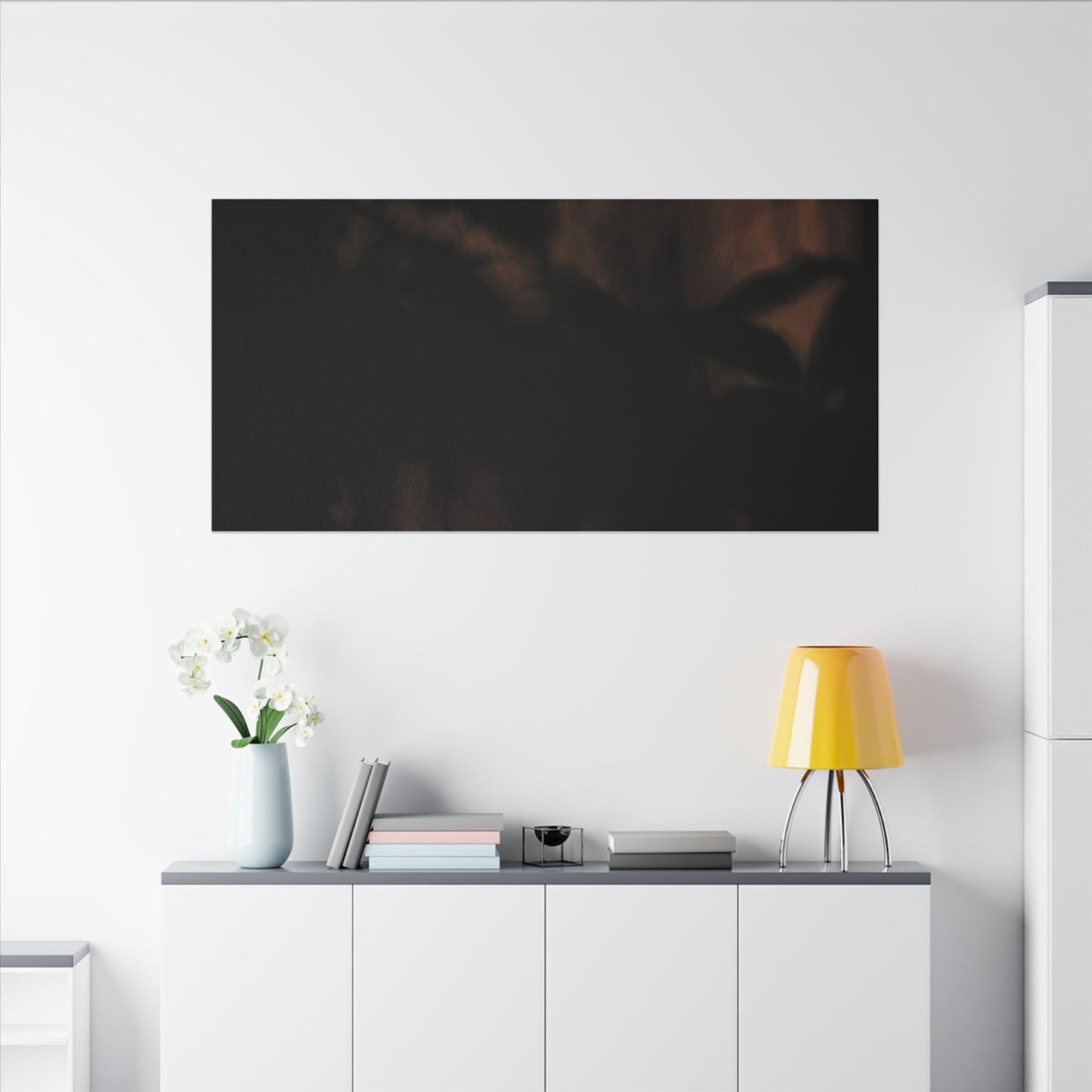 Shadow Play Summer Canvas Art | Dark Japandi Sophisticated Design